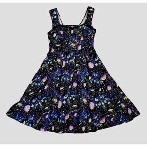 Hot Topic Women's Celestial Galaxy Dress S Fit Flare Corset Lace Y2K Goth
